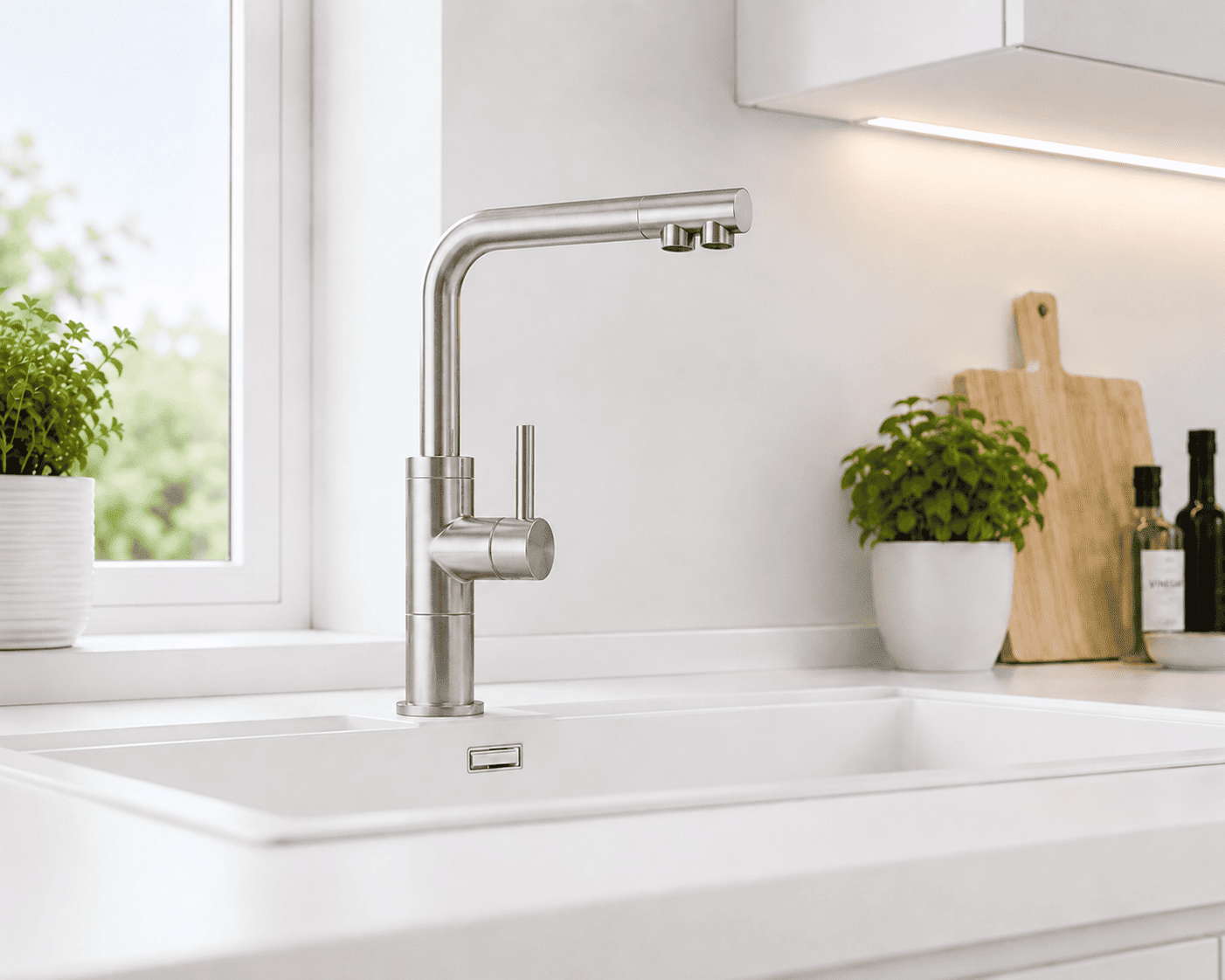 Karle - 3 Wege Wasserhahn - Edelstahl Gebürstet